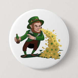 Bóton Redondo 7.62cm Irlandês Leprechaun Tossing Lucky Cookies Engraçad