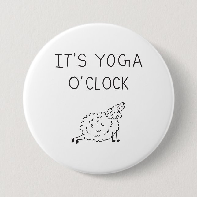 Bóton Redondo 7.62cm It’s Yoga O’Clock Sheep (Frente)