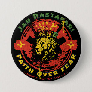 Bóton Redondo 7.62cm Jah Rastafari alfinete