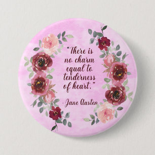 Bóton Redondo 7.62cm Jane Austen Não Há Um Botão Charm Quote