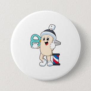 Bóton Redondo 7.62cm Jato de hairdresser com tesoura