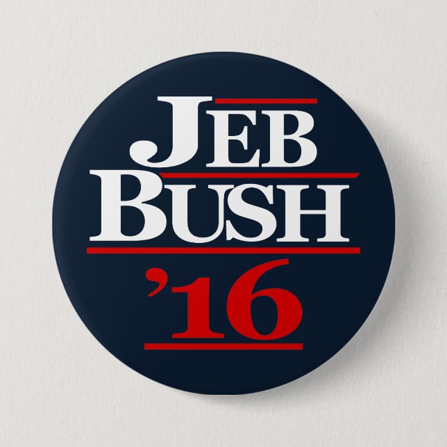 Bóton Redondo 7.62cm Jeb Bush 2016 botões da campanha (Frente)