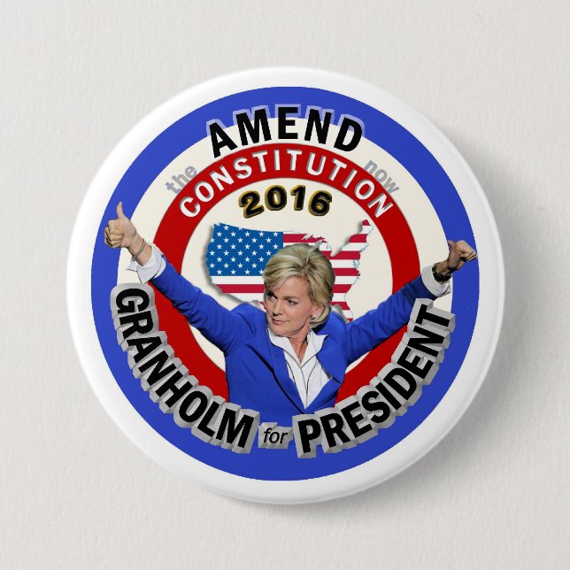 Bóton Redondo 7.62cm Jennifer Granholm para o presidente 2016 (Frente)