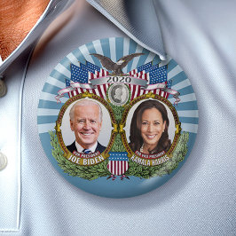 Bóton Redondo 7.62cm Joe Biden Kamala Harris 2020 Collectible Jugate