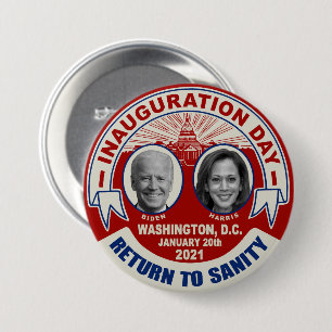 Bóton Redondo 7.62cm Joe Biden Kamala Harris Dia da Inauguração Souve