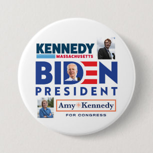 Bóton Redondo 7.62cm Joe Biden para Presidente Coattails