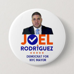 Bóton Redondo 7.62cm Joel Rodriguez para o Mayor de NYC em 2017