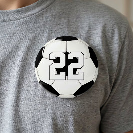 Bóton Redondo 7.62cm Jogador de Futebol Camisa Personalizada Número/Tex