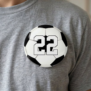 Bóton Redondo 7.62cm Jogador de Futebol Camisa Personalizada Número/Tex