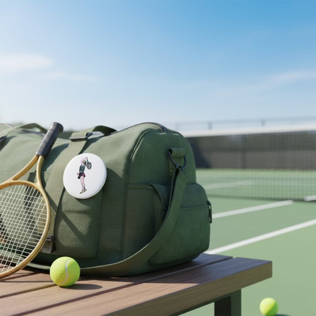 Bóton Redondo 7.62cm Jogador de Tênis feminino (Criador carregado)