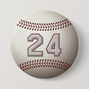 Bóton Redondo 7.62cm Jogador número 24 - o basebol legal costura os