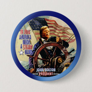 Bóton Redondo 7.62cm John Bolton para o presidente 2016