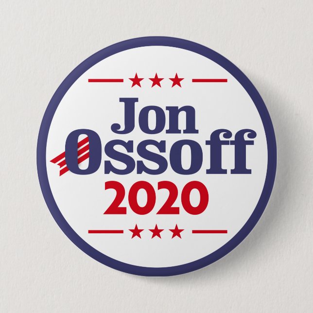 Bóton Redondo 7.62cm Jon Ossoff 2020 (Frente)
