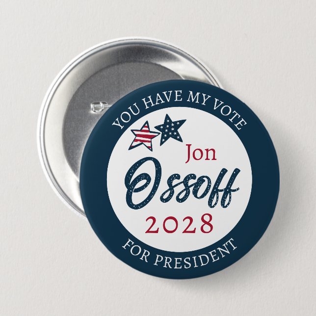 Bóton Redondo 7.62cm Jon Ossoff Presidente 2028  (Frente & Verso)