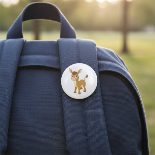 Bóton Redondo 7.62cm Jovem Cachorro Bonito com Olhos Azuis Grandes