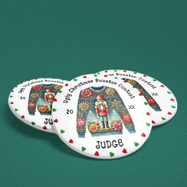 Bóton Redondo 7.62cm Juíza da Sweater de Natal Feia