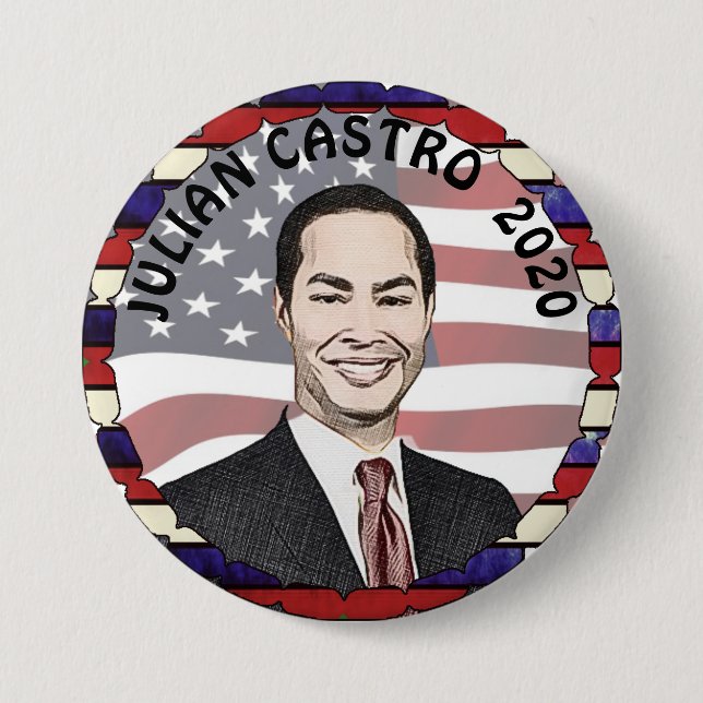 Bóton Redondo 7.62cm Julian Castro para o apoio eleitoral do Presidente (Frente)