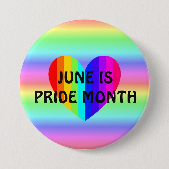 Bóton Redondo 7.62cm June é LGBT Pride Month Button (Frente)