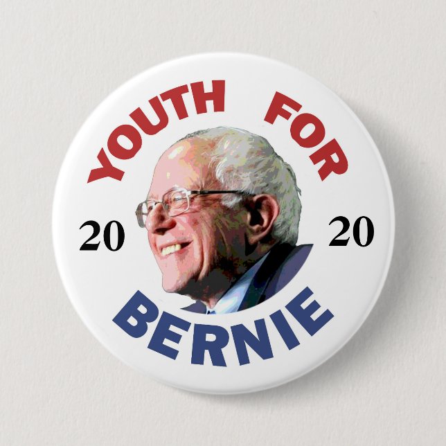 Bóton Redondo 7.62cm Juventude para Bernie 2020 (Frente)