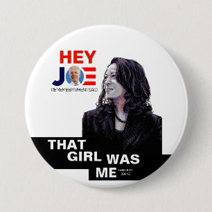 Bóton Redondo 7.62cm Kamala estava brincando