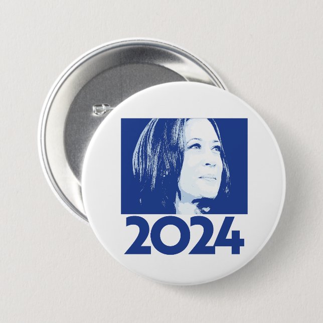 Bóton Redondo 7.62cm Kamala Harris 2024 (Frente & Verso)