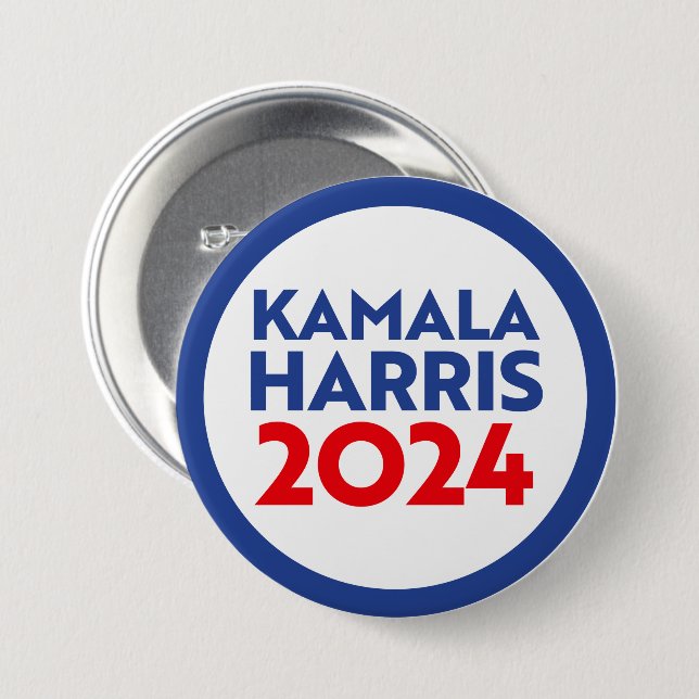 Bóton Redondo 7.62cm Kamala Harris 2024 (Frente & Verso)