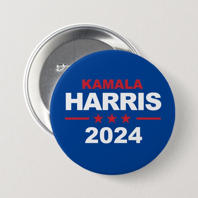 Bóton Redondo 7.62cm Kamala Harris 2024 (Frente & Verso)