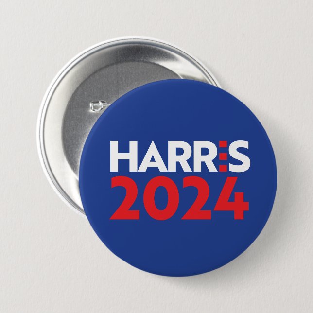 Bóton Redondo 7.62cm Kamala Harris 2024 (Frente & Verso)