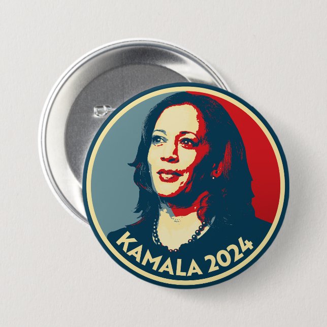 Bóton Redondo 7.62cm Kamala Harris 2024 (Frente & Verso)