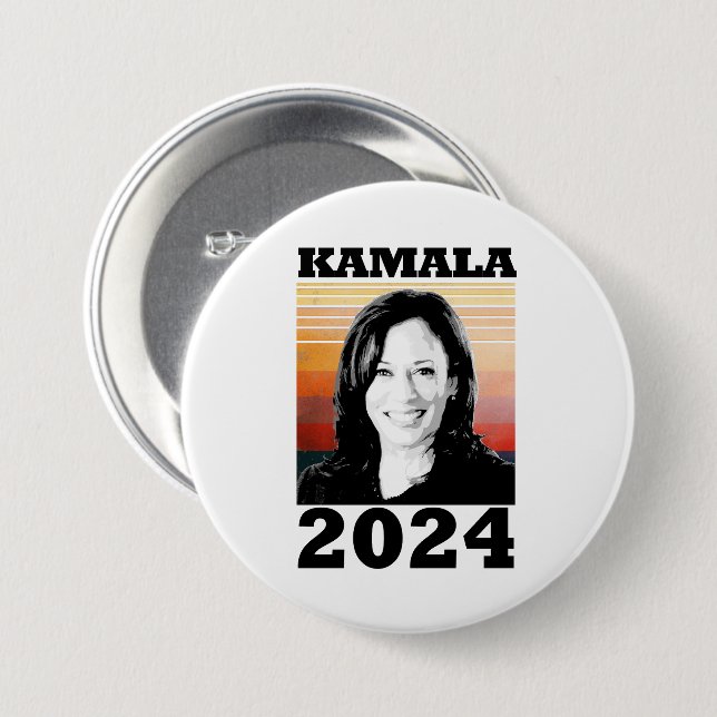Bóton Redondo 7.62cm Kamala Harris 2024 (Frente & Verso)