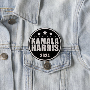 Bóton Redondo 7.62cm Kamala Harris 2024 Para Presidente Eleição Retro