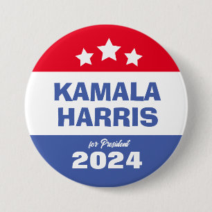 Bóton Redondo 7.62cm Kamala Harris 2024 Presidente Para A Votação Pesso