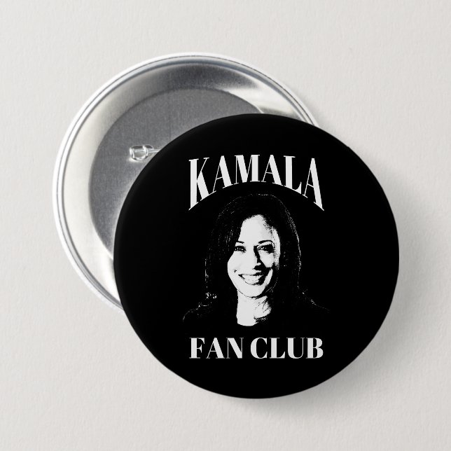 Bóton Redondo 7.62cm Kamala Harris Fan Club (Frente & Verso)