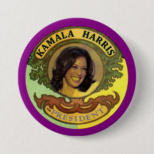 Bóton Redondo 7.62cm Kamala Harris para o presidente 2016
