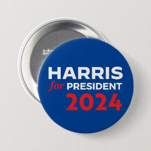 Bóton Redondo 7.62cm Kamala Harris para o Presidente 2024