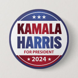 Bóton Redondo 7.62cm Kamala Harris Para O Presidente 2024 Blue