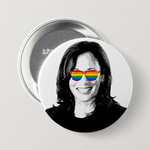 Bóton Redondo 7.62cm Kamala Harris Pride 2024