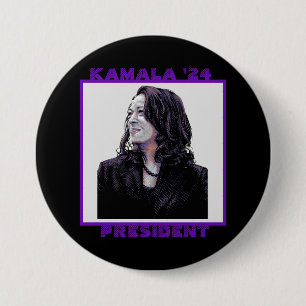Bóton Redondo 7.62cm Kamala para o Presidente 2024