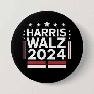 Bóton Redondo 7.62cm KamalaHarris TimWaltz 2024 