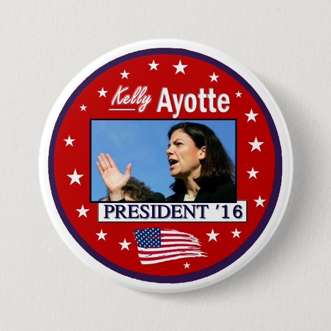 Bóton Redondo 7.62cm Kelly Ayotte para o presidente 2016 (Frente)