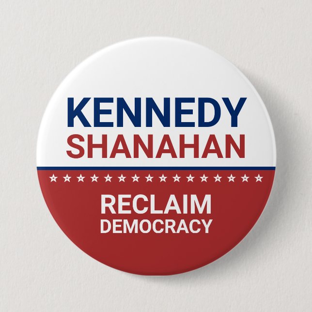 Bóton Redondo 7.62cm Kennedy Shanahan 2024 Eleição (Frente)