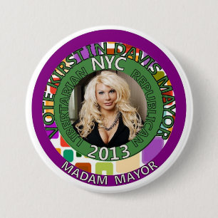 Bóton Redondo 7.62cm Kirstin Davis para o Mayor de NYC em 2013