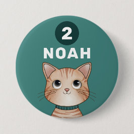 Bóton Redondo 7.62cm Kitten with custom age and name