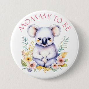 Bóton Redondo 7.62cm Koala Bear Pensou que era um Chá de fraldas