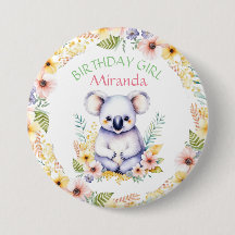 Koala Bear Themed Birthday Girl Personalizada