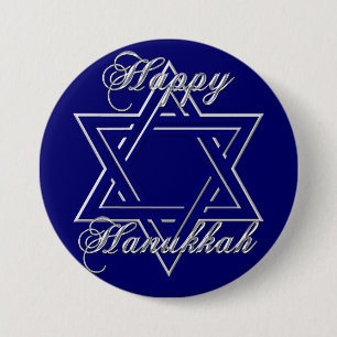 Bóton Redondo 7.62cm KRW Happy Hanukkah Star de David