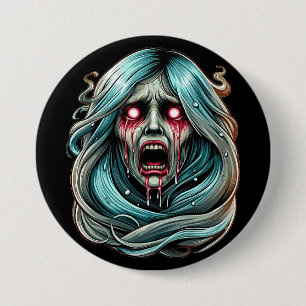 Bóton Redondo 7.62cm La Llorona chorando espíritos fantasma mexicano