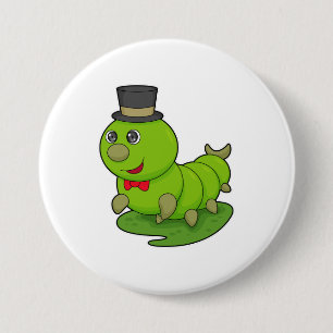 Bóton Redondo 7.62cm Lagarta como cavalheiro com cavilha