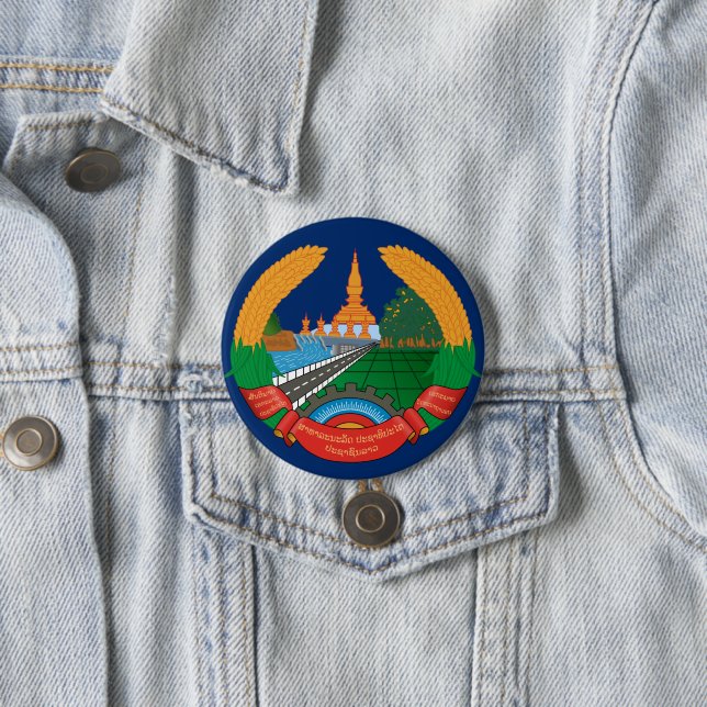 Bóton Redondo 7.62cm laos emblem (In Situ)