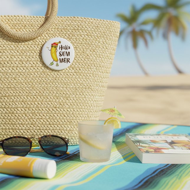 Bóton Redondo 7.62cm Legal Banana Hello Summer Funny Fruta tropical (Criador carregado)